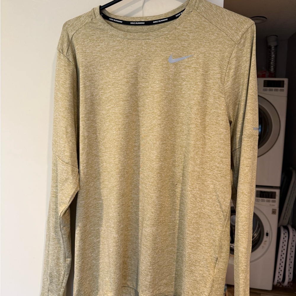 Nike Green/Tan Long Sleeve Tee Classic Crew